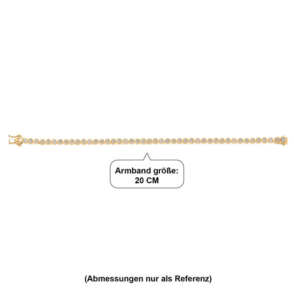D'Joy wei&szlig;es Diamant 20cm Armband, 925 Silber 750 Gelbgold Vermeil - 0,35 ct. image number 5