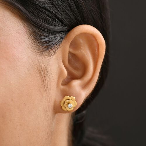 Lab Grown Diamant SI Ohrringe 925 Silber 750 Gelbgold Vermeil ca. 0.20 ct image number 3
