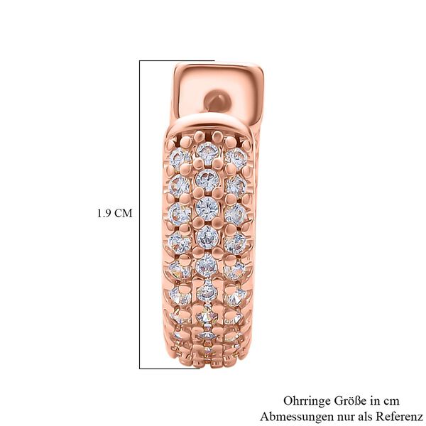 Wei&szlig;e Zirkonia-Creolen, Messing image number 5