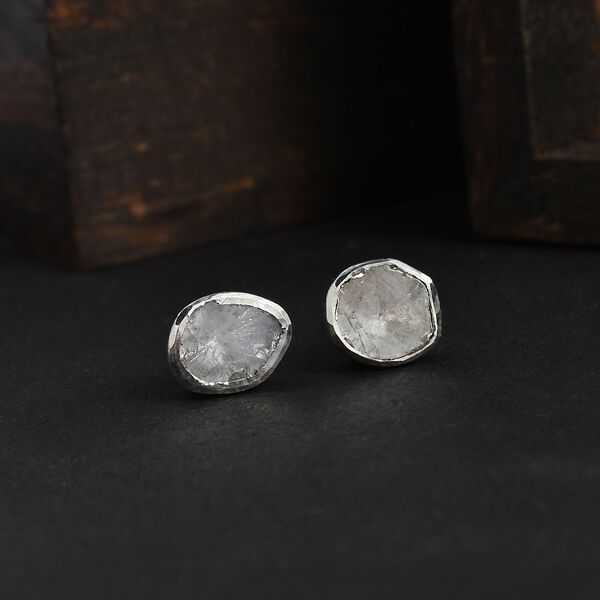 Handgefertigte, natürliche Polki-Diamant-Ohrringe - 0,50 ct. image number 2