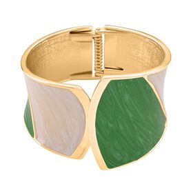 Emaille-Armreif im Colorblock-Design, ca. 17 cm, Grün