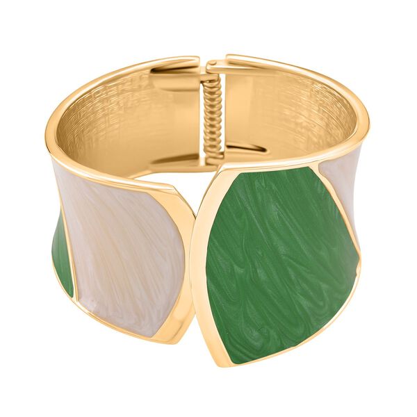 Emaille-Armreif im Colorblock-Design, 17cm, Gr&uuml;n