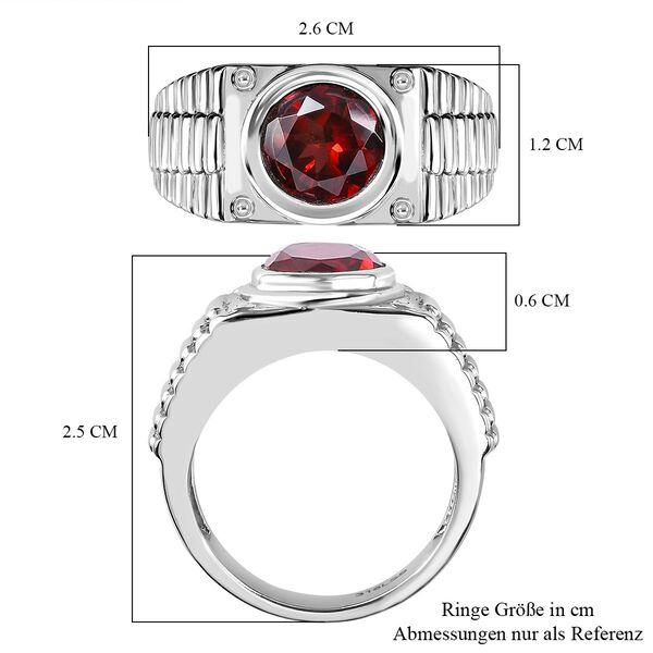 Roter Granat Ring, Edelstahl, (Gr&ouml;&szlig;e 18.00), ca. 2.34 ct image number 7