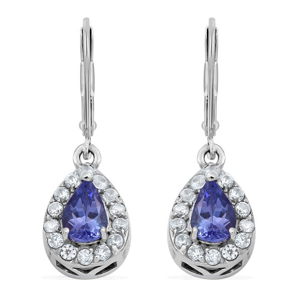 Tansanit und Zirkon-Ohrh&auml;nger - 1,28 ct.