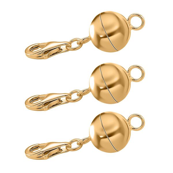 3er Set - Magnetverschluss mit Karabinerverschluss, 925 Silber vergoldet - 3 Gramm image number 3
