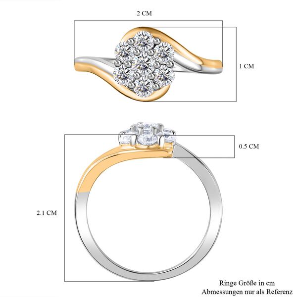 Moissanit Ring, 925 Silber, bicolor, (Größe 20.00) ca. 0.53 ct image number 8