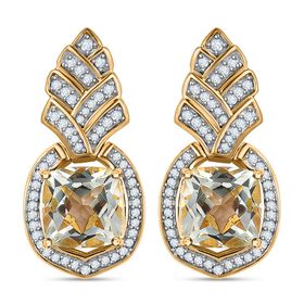 Prasiolith und Zirkon Ohrringe - 7,35 ct.