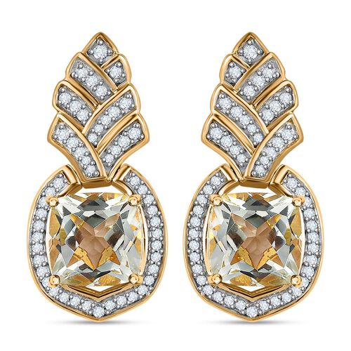 Prasiolith und Zirkon Ohrringe - 7,35 ct. image number 0