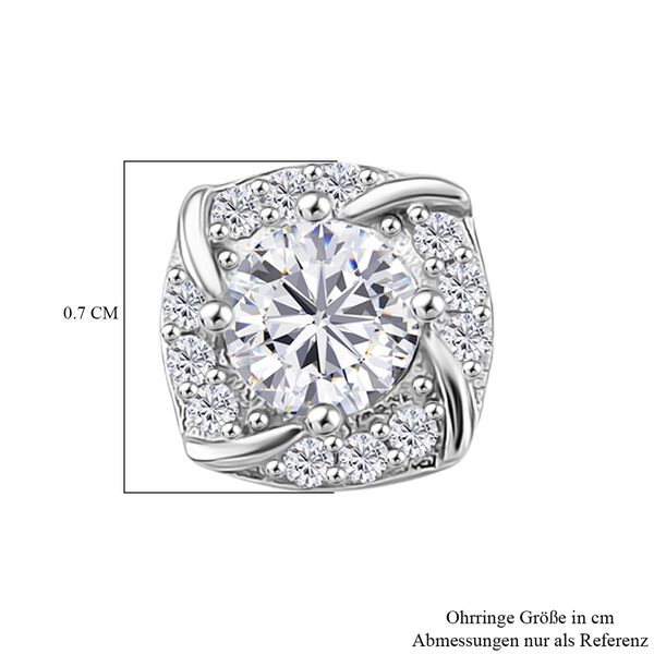 RADIANTA GRA zertifiziert Moissanit (D-VVS) Ohrringe 925 Silber rhodiniert ca. 0.72 ct image number 6