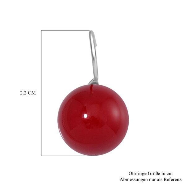 Rote Muschelkernperle Ohrringe 925 Silber rhodiniert image number 6