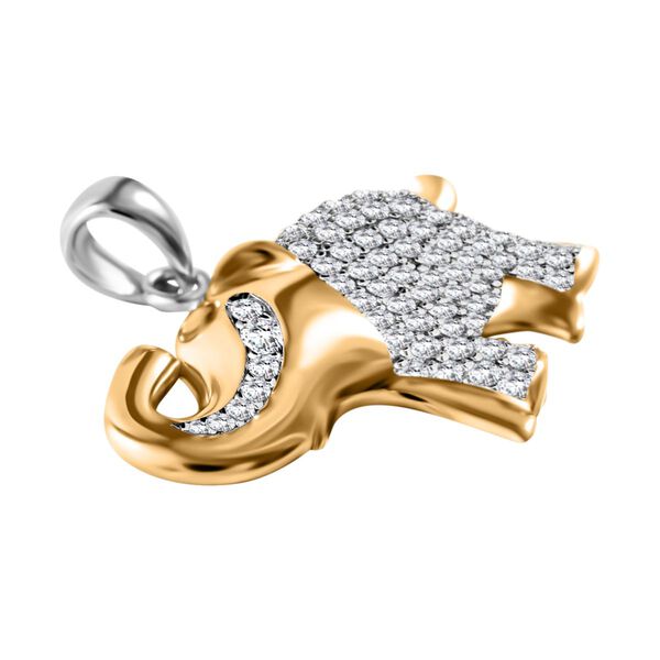 Wei&szlig;er Zirkonia Anh&auml;nger 925 Silber Zweifarbige Beschichtung image number 2