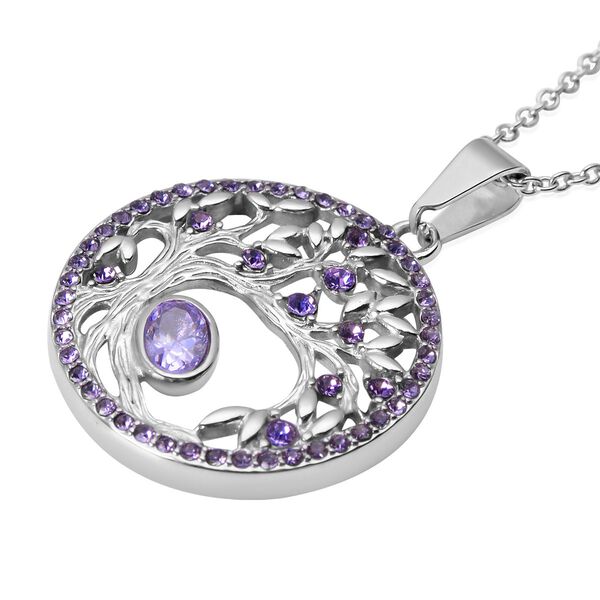 Lila Kristall-Anhänger mit Kette - 2,60 ct. image number 4