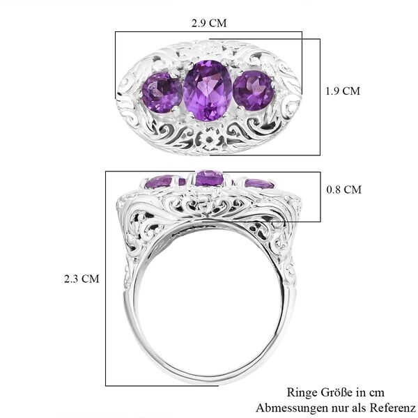 Royal Bali Kollektion- Afrikanischer Amethyst-Ring - 3,25 ct. image number 5