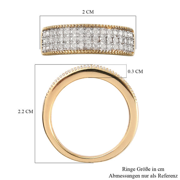 Diamant Cluster Ring 925 Silber Gelbgold Vermeil image number 6