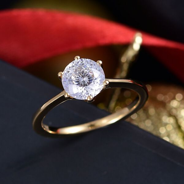 D'Joy Moissanit Ring, 925 Silber 750 Gelbgold Vermeil - 1,38 ct. image number 1