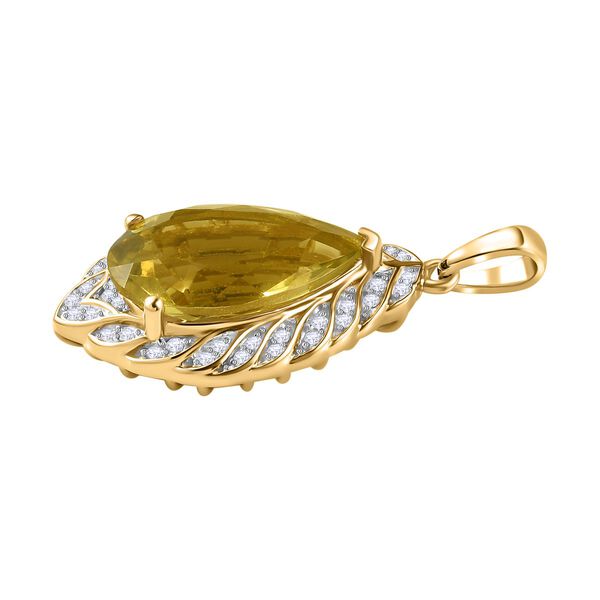 AAA Ouro Verde Quarz und Zirkon Anh&auml;nger, ca. 7,50 ct. image number 4