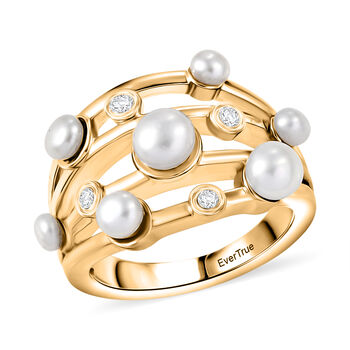 EVER TRUE S&uuml;&szlig;wasser Perle (5-5.5 mm) Ring Nickelfreies Messing (Gr&ouml;&szlig;e 18.00), Goldfarben