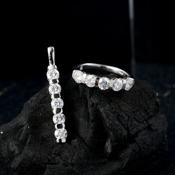D'Joy Moissanit Schmuckset, 925 Silber rhodiniert - 2,26 ct.
