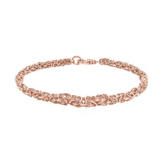 Handgefertigte Verlaufs K&ouml;nigskette Armband ca. 19 cm, 925 Silber 750 Ros&eacute;gold Vermeil ca. 9,51g
