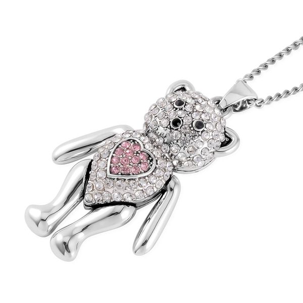 Wei&szlig;e, rosa und schwarze Kristall-Halskette, 73,75+5cm image number 3