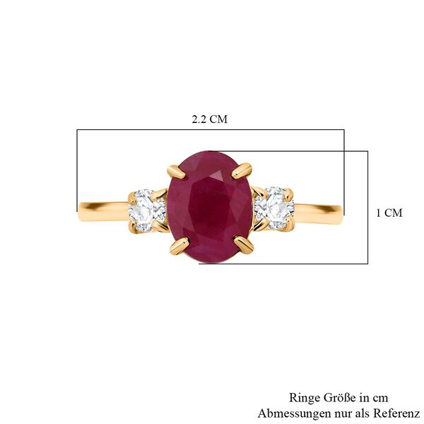 AAA Burma Rubin und I1-GH Diamant Ring in 585 Gold - 2,17 ct. image number 6