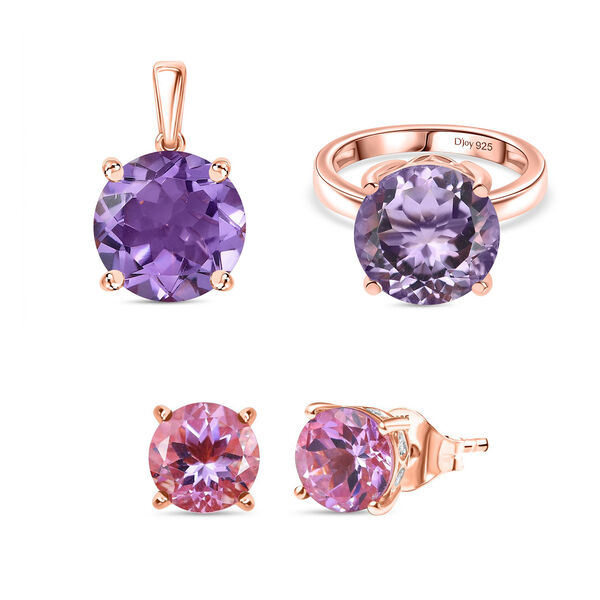 D’Joy AA Rose De France Amethyst und Zirkon Schmuckset image number 0