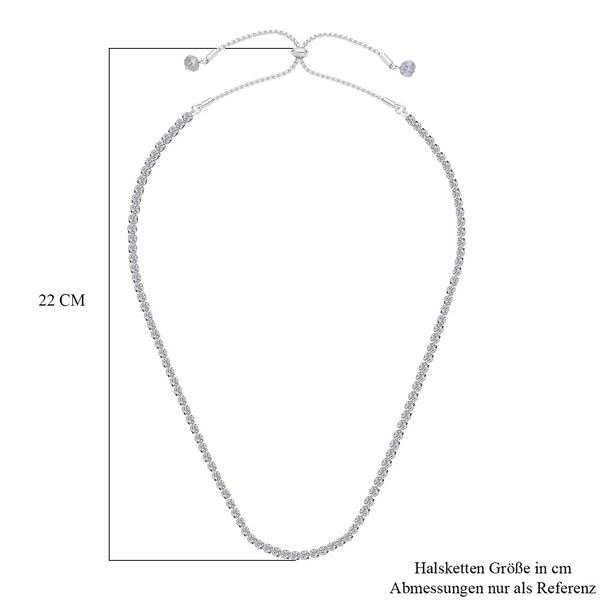 2er-Set- wei&szlig;e Kristall-Halskette und Armband - 0,50 ct. image number 5
