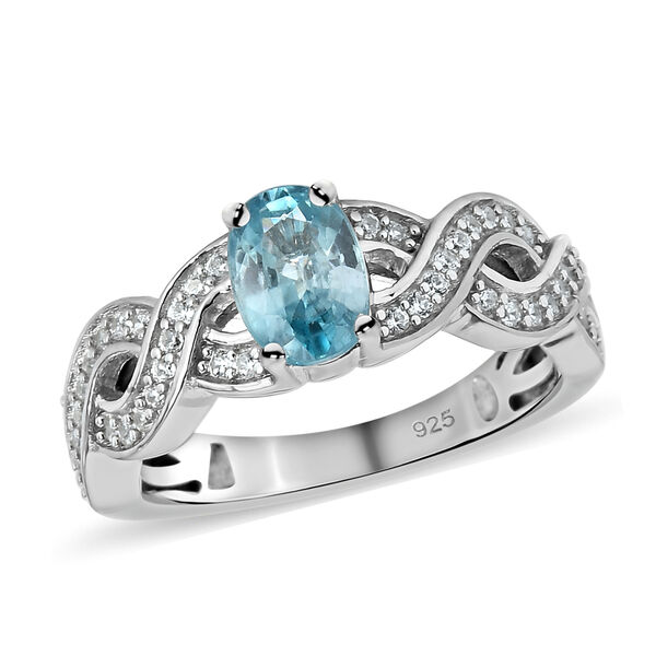 Kambodschanischer, blauer und wei&szlig;er Zirkon-Ring - 1,64 ct. image number 4