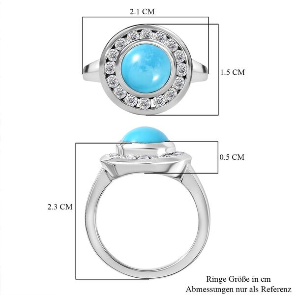 AA Sleeping Beauty T&uuml;rkis und Zirkon Ring - 2,57 ct. image number 7
