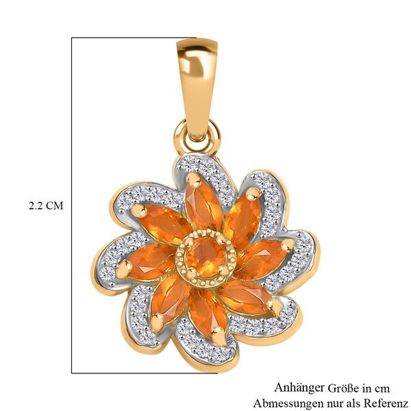 Feuer opal Anhänger 925 Silber vergoldet ca. 0.76 ct image number 6