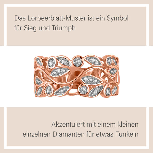 ALLORO Ring, Creolen und Anh&auml;nger mit Diamantakzenten, Silber ros&eacute;vergoldet image number 13