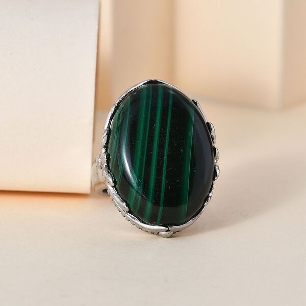 Malachit Ringe Edelstahl (Gr&ouml;&szlig;e 16.00) ca. 28.20 ct image number 1