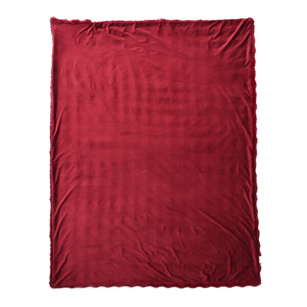 Serenity Night: Superweiche doppellagige Decke, luxuriöses Kunstfell mit Mikroplüschfutter, 750gsm, 150x200 cm, Rot image number 2