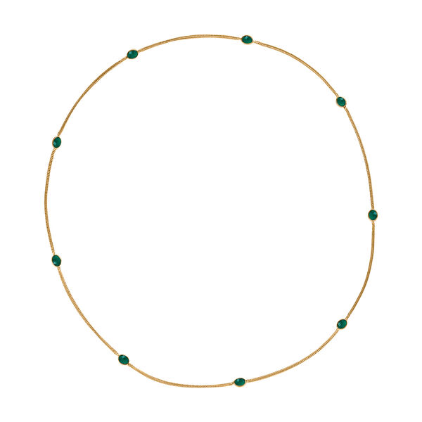 EVER TRUE Verde Onyx Halskette ca. 75 cm Nickelfreies Messing ca. 9,40 ct. image number 3