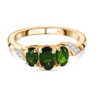 Nat&uuml;rlicher Chromdiopsid-Ring, 925 Silber vergoldet (Gr&ouml;&szlig;e 16.00) ca. 0,86 ct