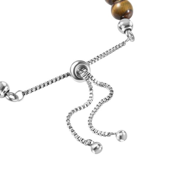 Flexibles gelbes Tigerauge Bolo-Armband, 15-22 cm - 68,50 ct. image number 4