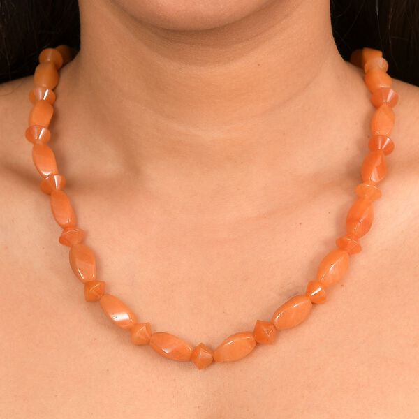 Rotes Aventurin Halskette ca. 45 cm Nickelfreies Messing platiniert ca. 240.00 ct image number 2