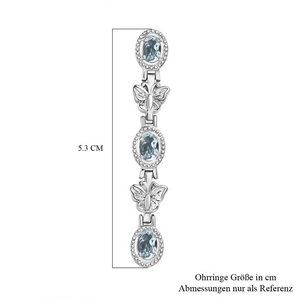 Himmelblaue Topas Ohrringe - 3 ct. image number 7