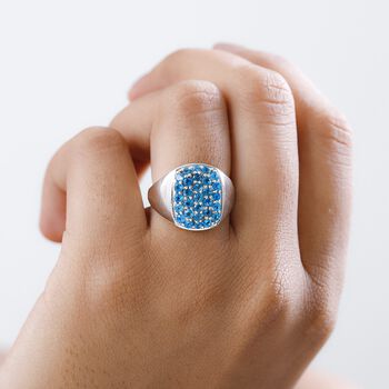 Neon Apatit Ring, 925 Silber platiniert, (Gr&ouml;&szlig;e 18.00) ca. 1.42 ct