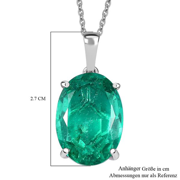 Smaragd-Quarz-Triplette, Anh&auml;nger mit Kette, 925 Silber rhodiniert ca. 12.00 ct image number 7