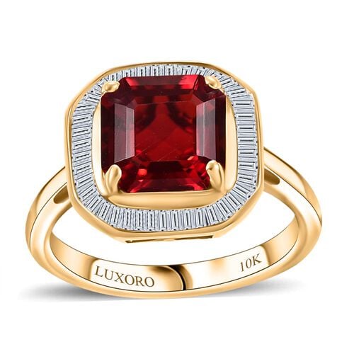 LUXORO AAAA Mexikanischer Kirschfeueropal und Diamant Ring in 417 Gold - 2,13 ct. image number 0