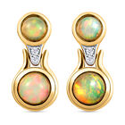 Natürliche, äthiopische Opal-Ohrringe, 925 Silber vergoldet ca. 1,00 ct image number 0