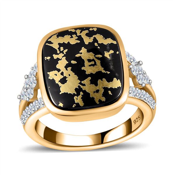 Goldenite und Zirkon Ring - 8,11 ct. image number 3