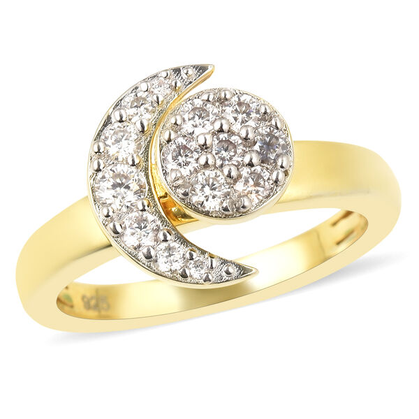 Moissanit Ring, 925 Silber Bicolor  ca. 0,43 ct image number 4