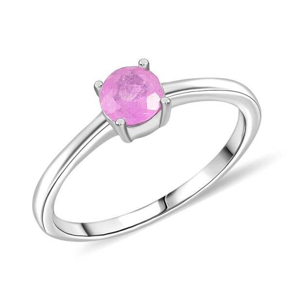 3er Set - D'Joy Ilakaka Rosa Saphir (Fissure gefüllt) Ohrringe, Ring und Anhänger, 925 Silber rhodiniert (Größe 21) ca. 1.84 ct image number 4