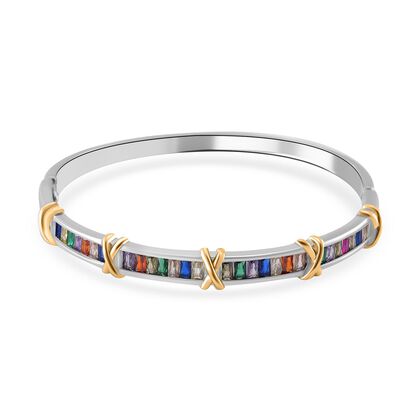 Mehrfarbiger Zirkonia Armreif ca. 19 cm, bicolor