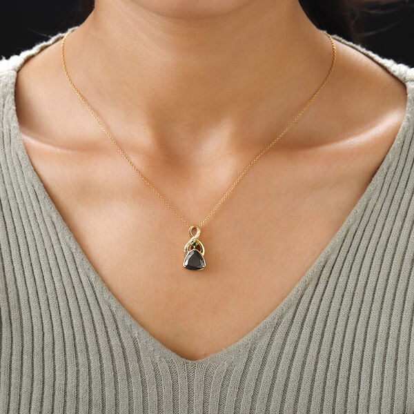 Elite Shungit und Nat&uuml;rlicher Chromdiopsid Anh&auml;nger 925 Silber vergoldet ca. 2,31 ct image number 2