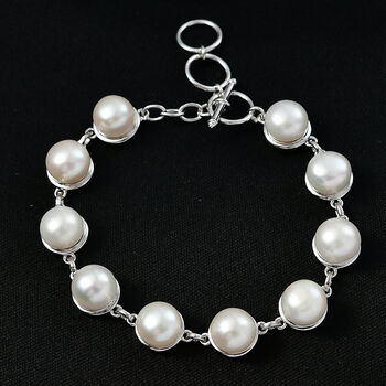 EverTrue S&uuml;&szlig;wasser Perle 19cm Armband in Silberton