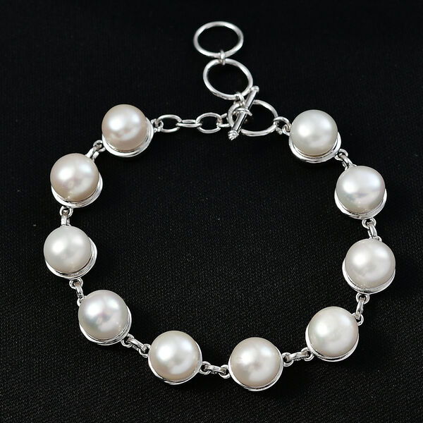 EverTrue S&uuml;&szlig;wasser Perle 19cm Armband in Silberton image number 2