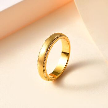 Klassischer Bandring, 925 Silber 750 Gelbgold Vermeil, (Gr&ouml;&szlig;e 17.00) ca. 4,73g